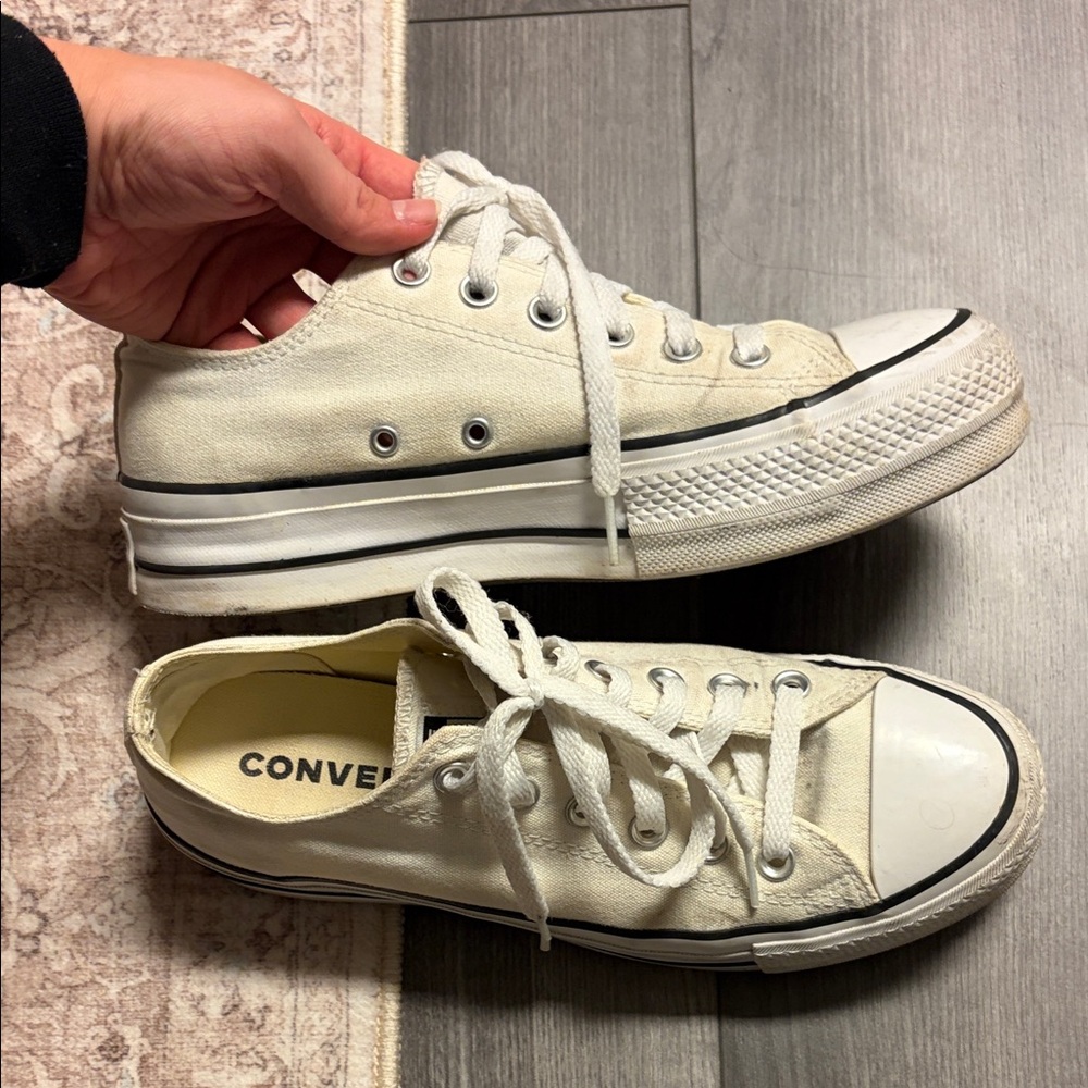 Converse Platform White Canvas Sneakers